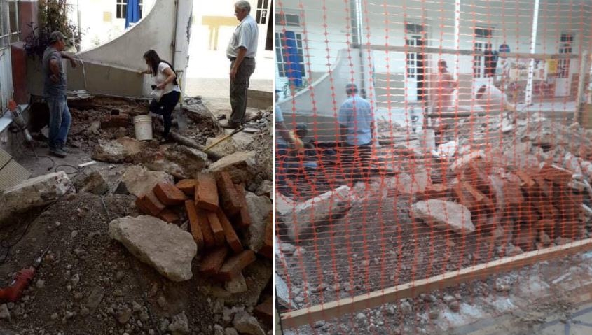 Inicio de clases en peligro: ca&ntilde;o de agua no arreglado provoc&oacute; un cr&aacute;ter en la escuela Sarmiento