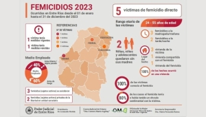 En 2023 hubo 272 femicidios en Argentina y 5 en Entre R&iacute;os