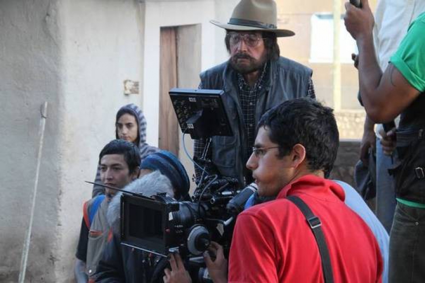 Jorge Sangin&eacute;s durante el rodaje de Insurgentes, en 2012.